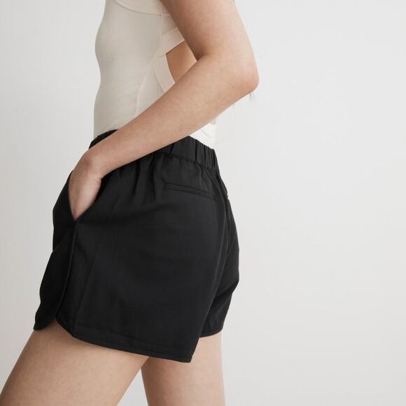 NWT Madewell Black Pull on Cotton Casual Preppy Athletic Shorts Women's Size S - Picture 2 of 11